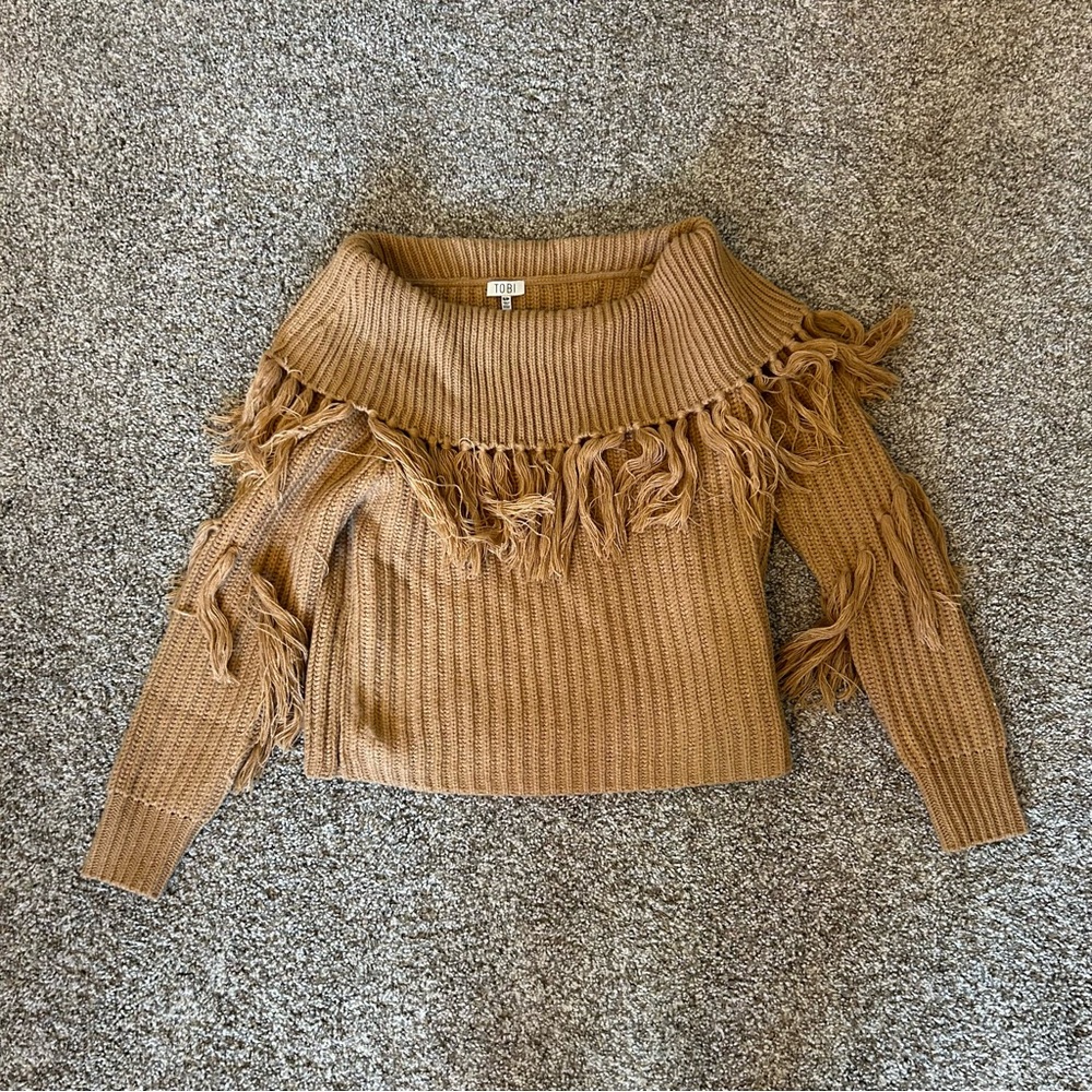 ❌DONATED❌ Fringed Tan Sweater